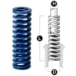 Medium Duty Die Springs – Blue Die Springs Part Number 13108 Length Diamenter 3/8 OD Diameter 2